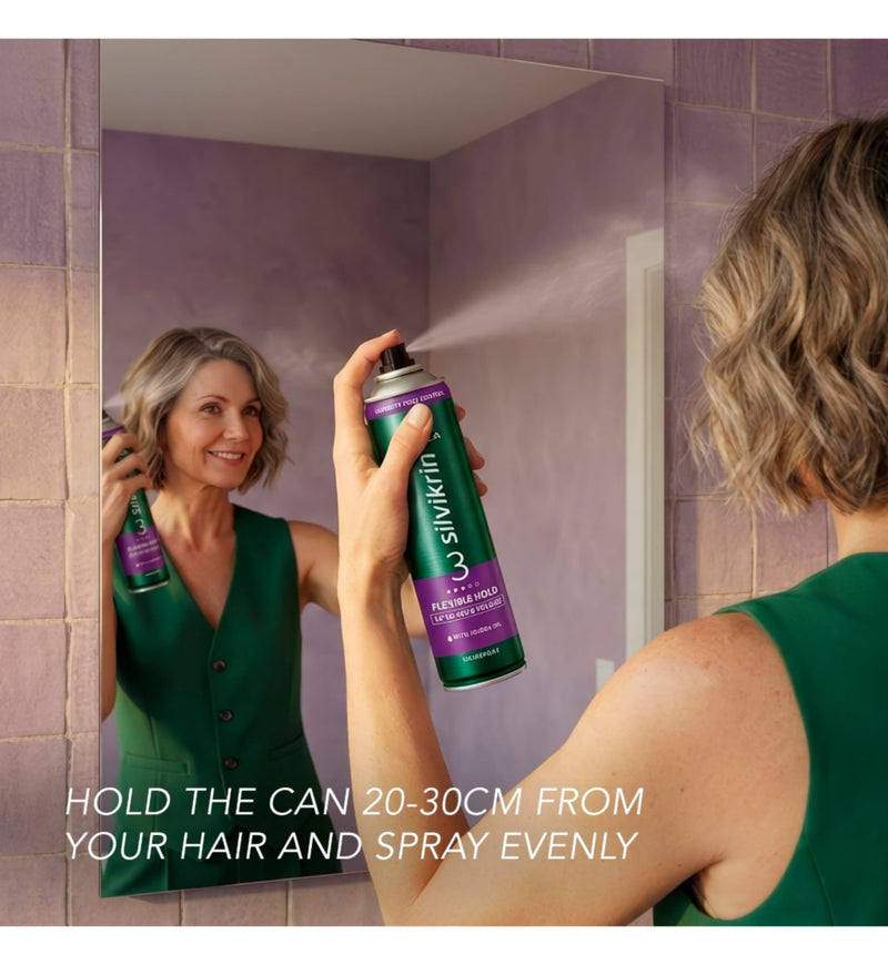 Wella Silvikrin flexible hold hairspray 400ml, imported from the UK