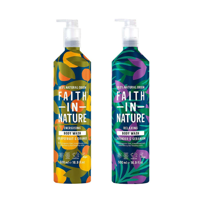 Faith in Nature body wash bundle 500ml, imported from the UK