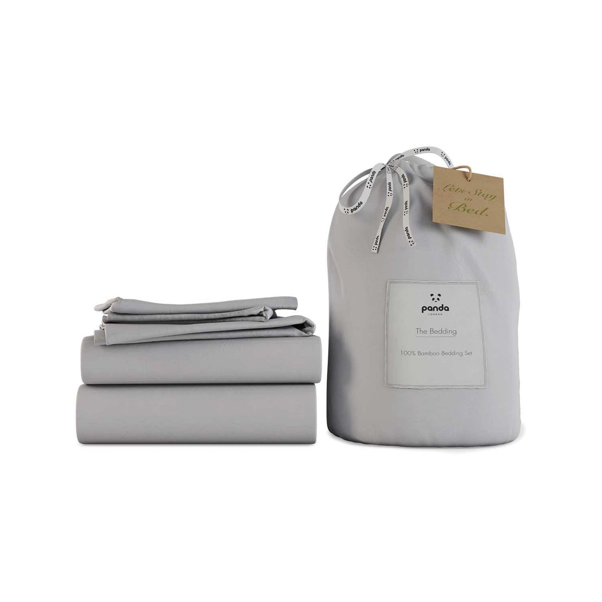 Panda bamboo bedding set Quiet Grey King, imported from the UK