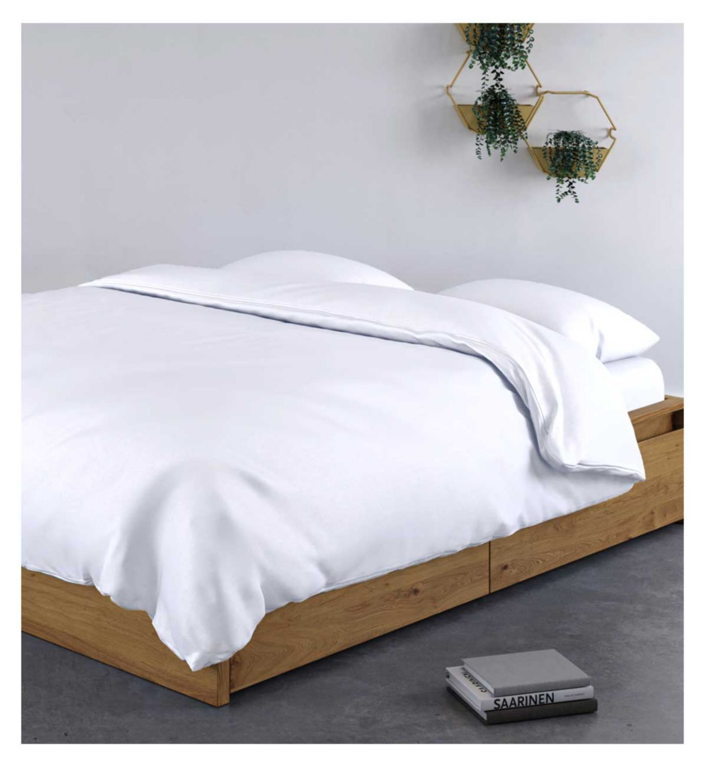 Panda bamboo bedding set pure white king, UK version