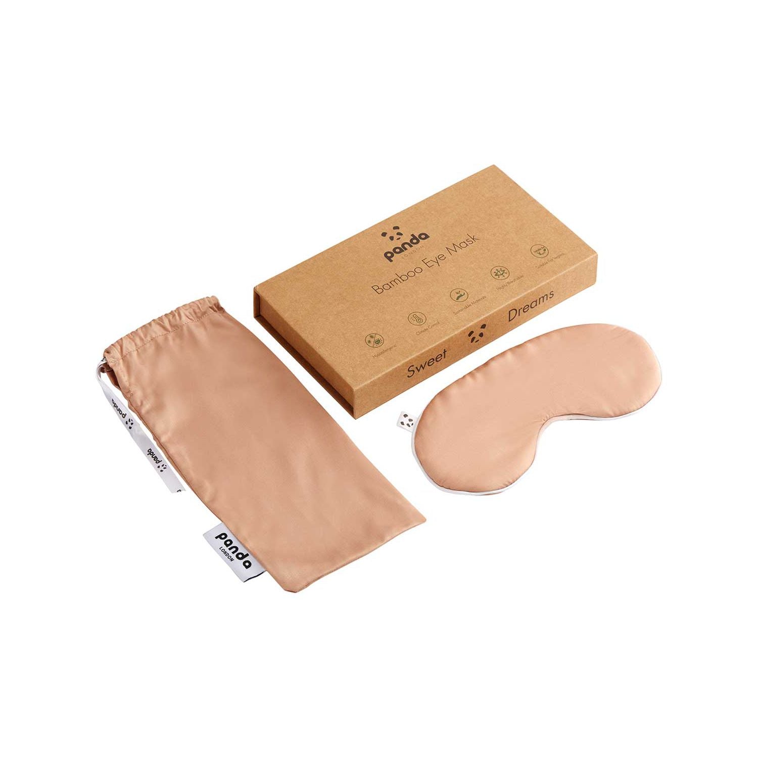 Panda Bamboo Eye Mask Vintage Pink, UK version
