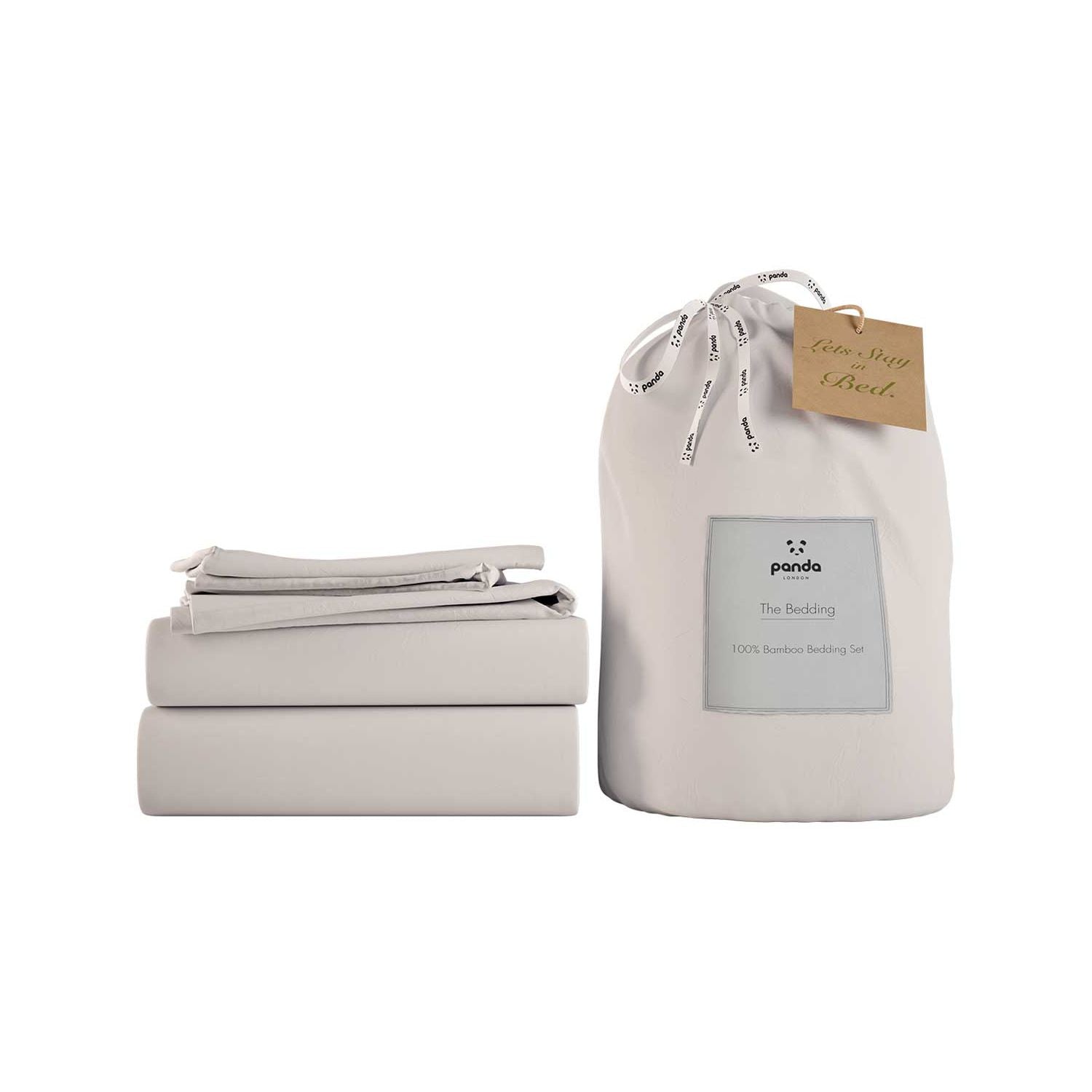 Panda bamboo bedding set pure white super king - British product