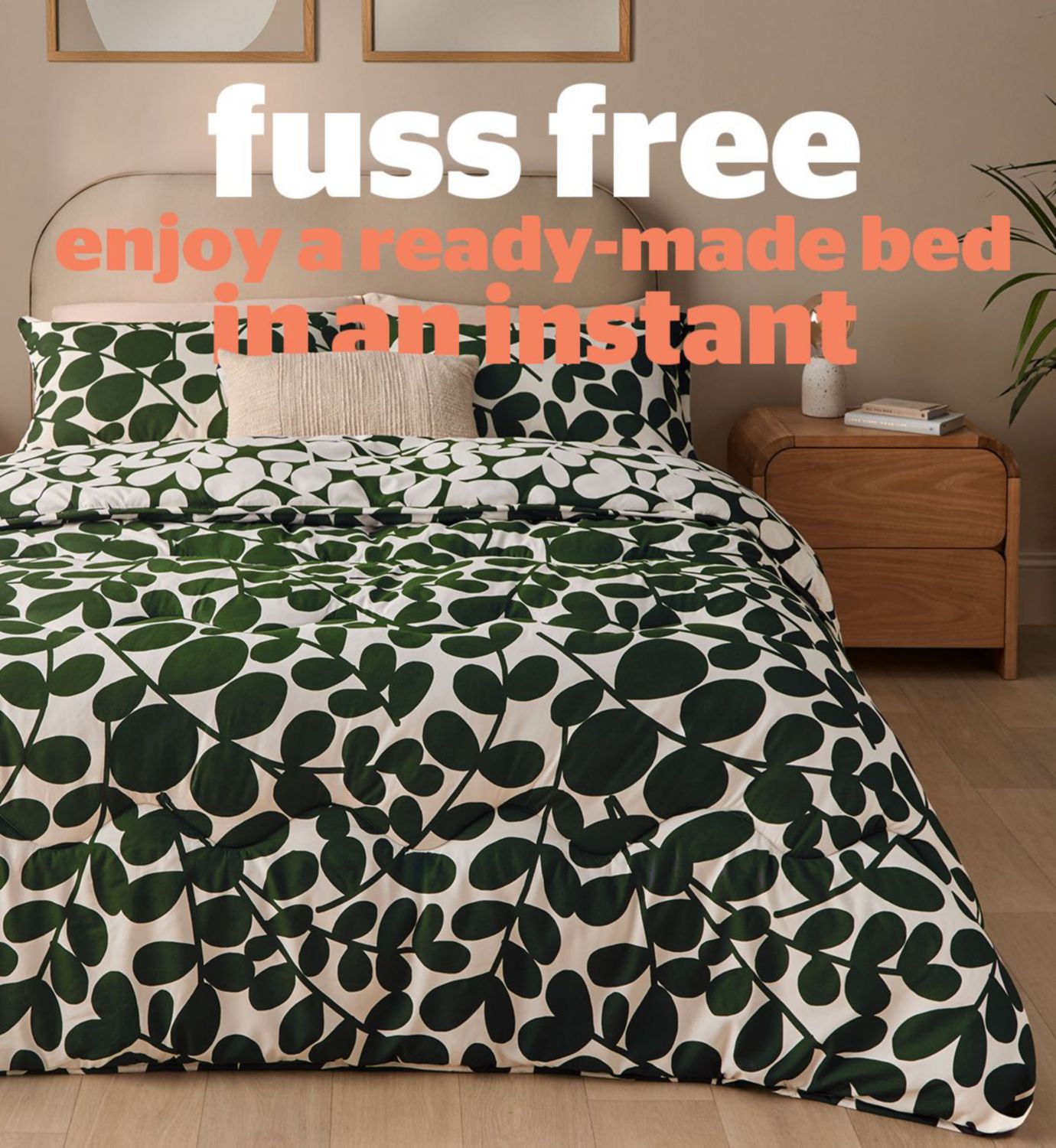 Silentnight coverless duvet set leaf print single 10.5 tog, UK version