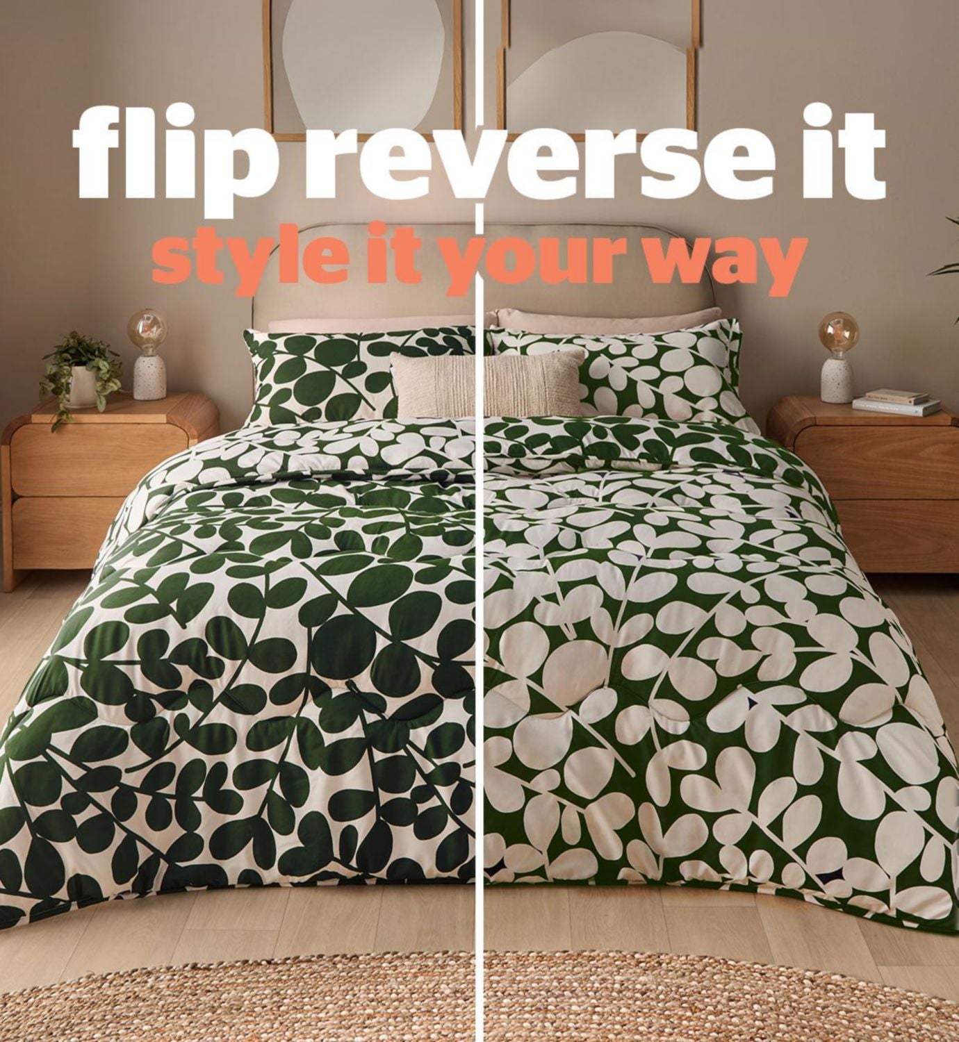 Silentnight coverless duvet set leaf print single 10.5 tog, UK version
