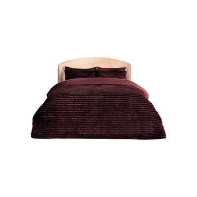 Boots Silentnight Faux Fur Duvet Cover Berry Double Size Bedding Set- Buy online at McGrocer