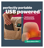 Silentnight USB heated cuddle cushion Natural teddy boucle (British brand)