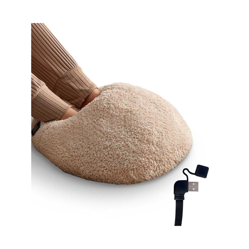 Silentnight teddy boucle USB heated footwarmer natural (British brand)