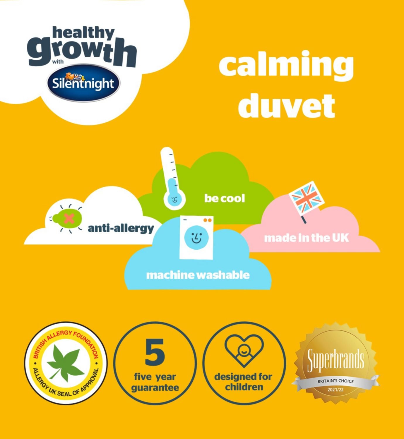 Silentnight Healthy Growth Calming duvet single 10.5 tog (British brand)