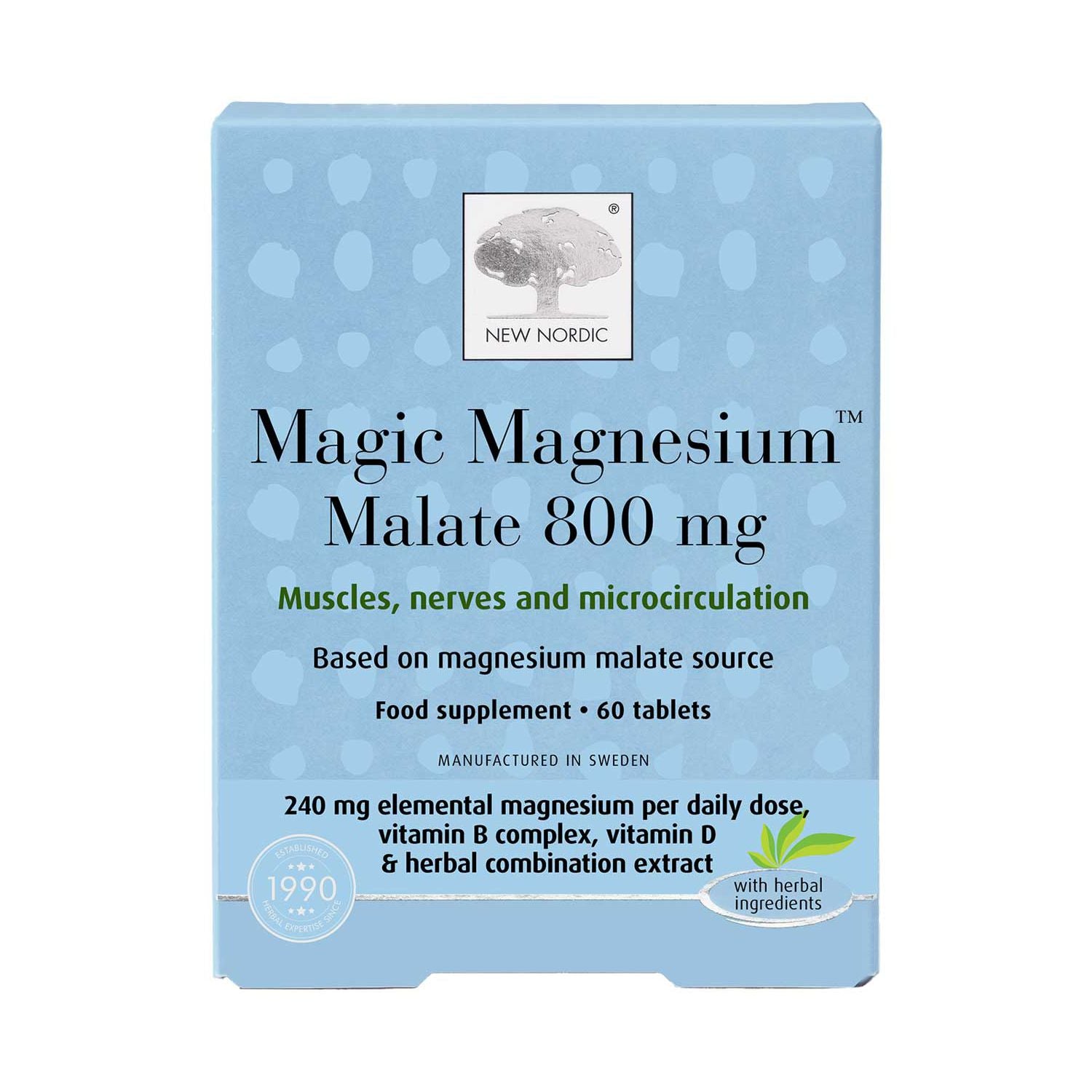 New Nordic Magic Magnesium Malate 800mg 60 tablets, imported from the UK