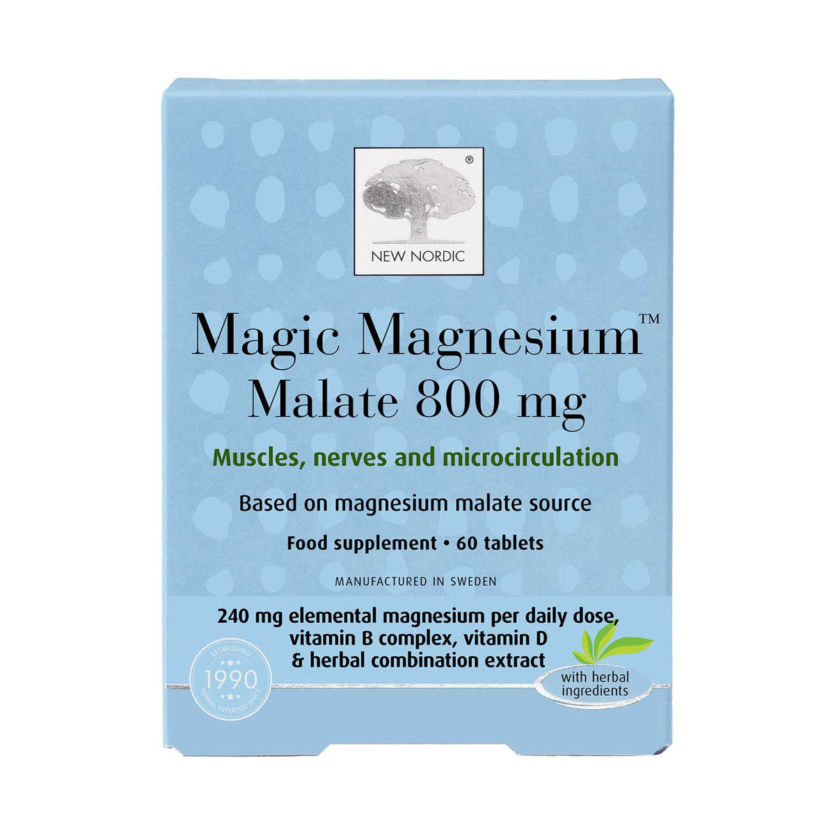 New Nordic Magic Magnesium Malate 800mg 60 tablets, imported from the UK
