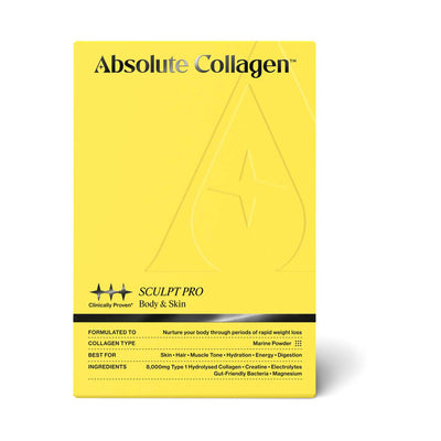 Boots Absolute Collagen Sculpt Pro GLP-1 Support Body and Skin Supplement Powder 10 Sachets + 10 Scoop Servings- Buy online at McGrocer