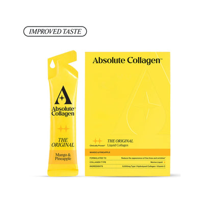 Boots Absolute Collagen Marine Collagen Liquid Supplement Mango & Pineapple 10x11.4ml Sachets- Buy online at McGrocer