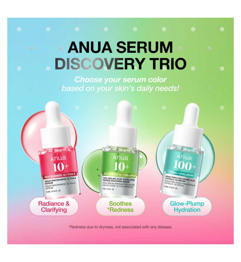 Anua serum discovery trio 10ml 3s, imported from the UK