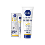 NIVEA Q10 anti-wrinkle serum 15ml and hand cream 100ml, imported from UK