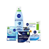 NIVEA cleansing regime bundle with five skincare products (British brand)