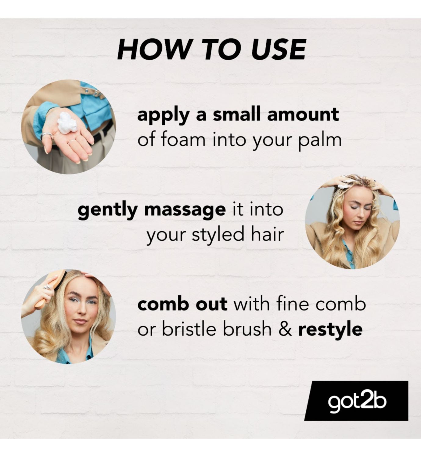 got2b Un-Glued styling remover foam 150ml - British product