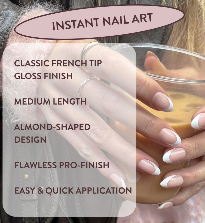 Nails.INC French tip almond press on nails 30 (British brand)
