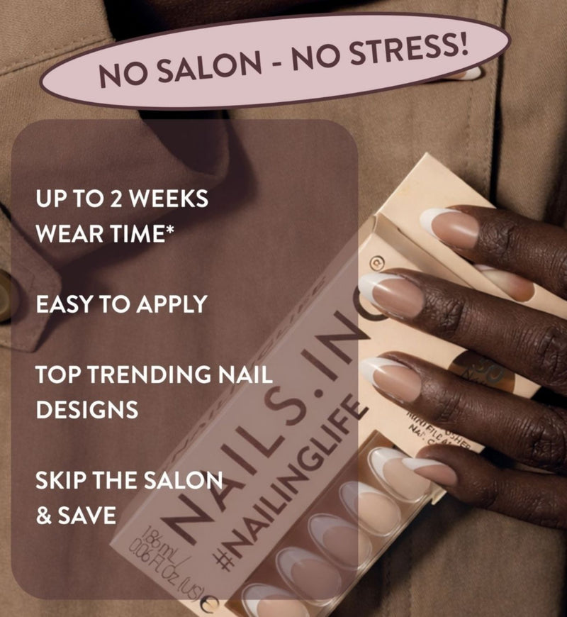 Nails.INC French tip almond press on nails 30 (British brand)