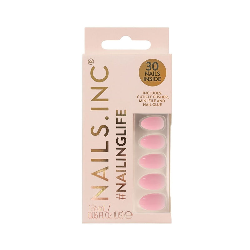 Nails.INC press-on nails Totally Taylor Pink Solid, imported from the UK