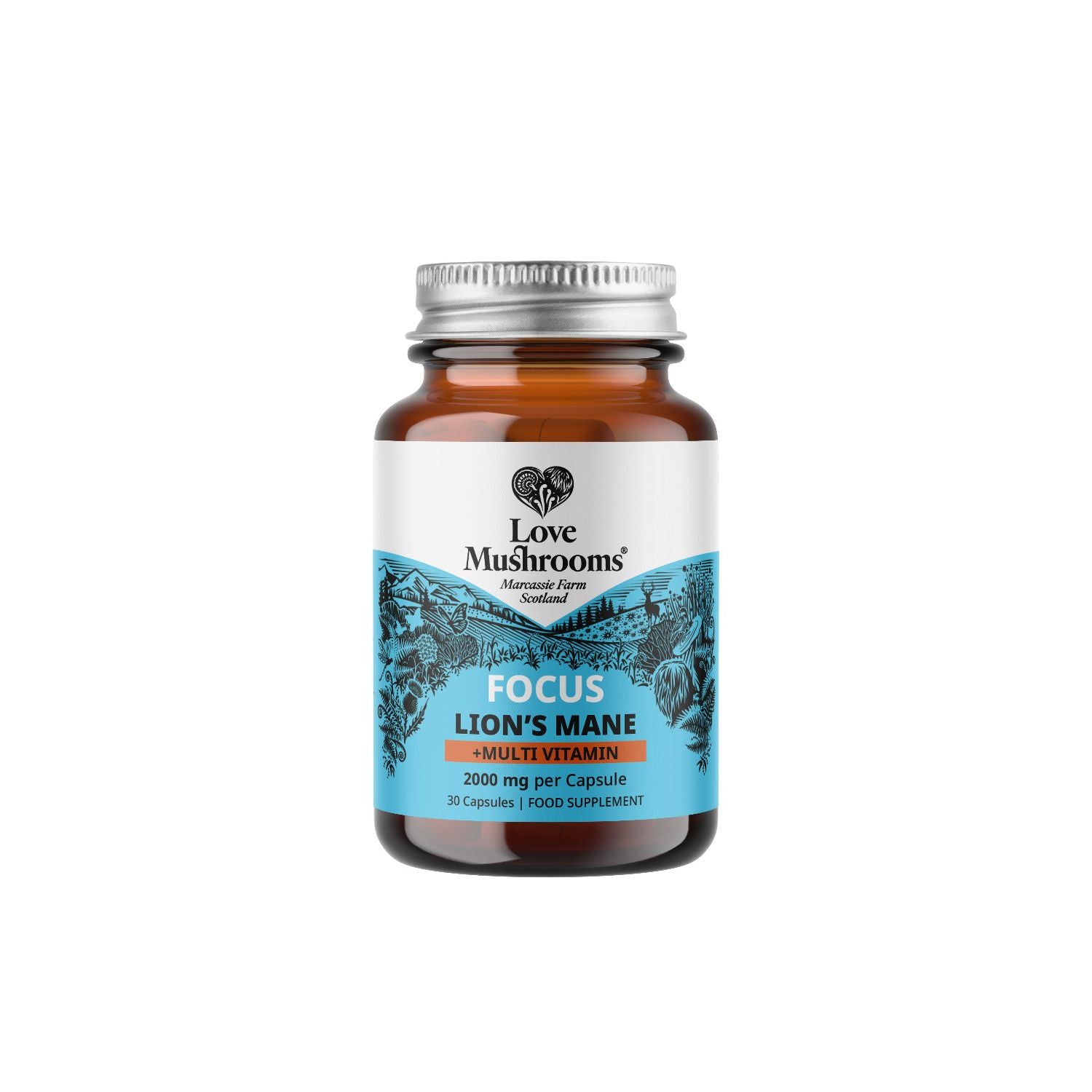 Love Mushrooms Focus Lion's Mane multivitamin 30 capsules - British product