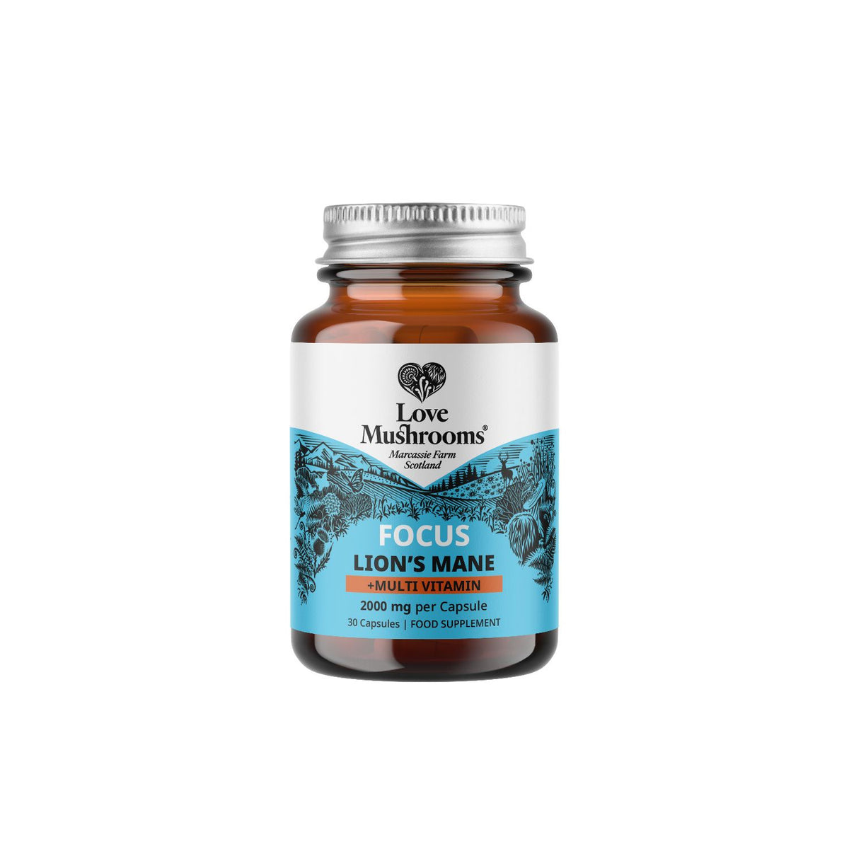 Love Mushrooms Focus Lion's Mane multivitamin 30 capsules - British product