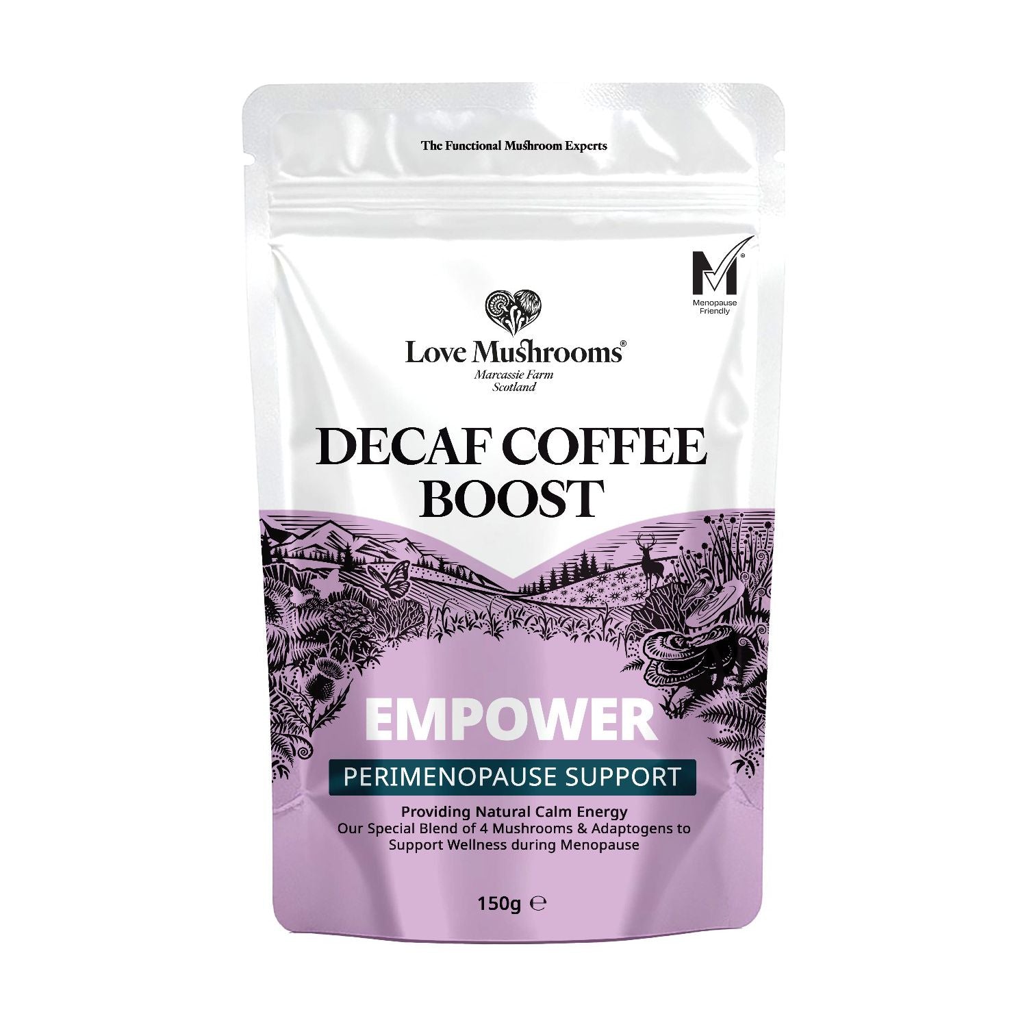 Love Mushrooms perimenopause decaf coffee 150g, UK version