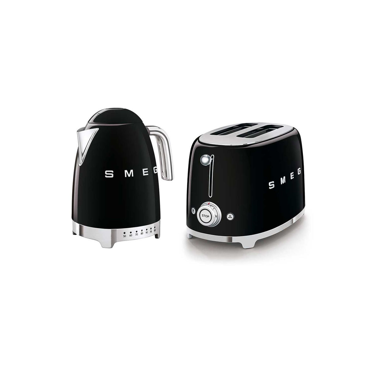 Smeg black kettle and toaster set - British product