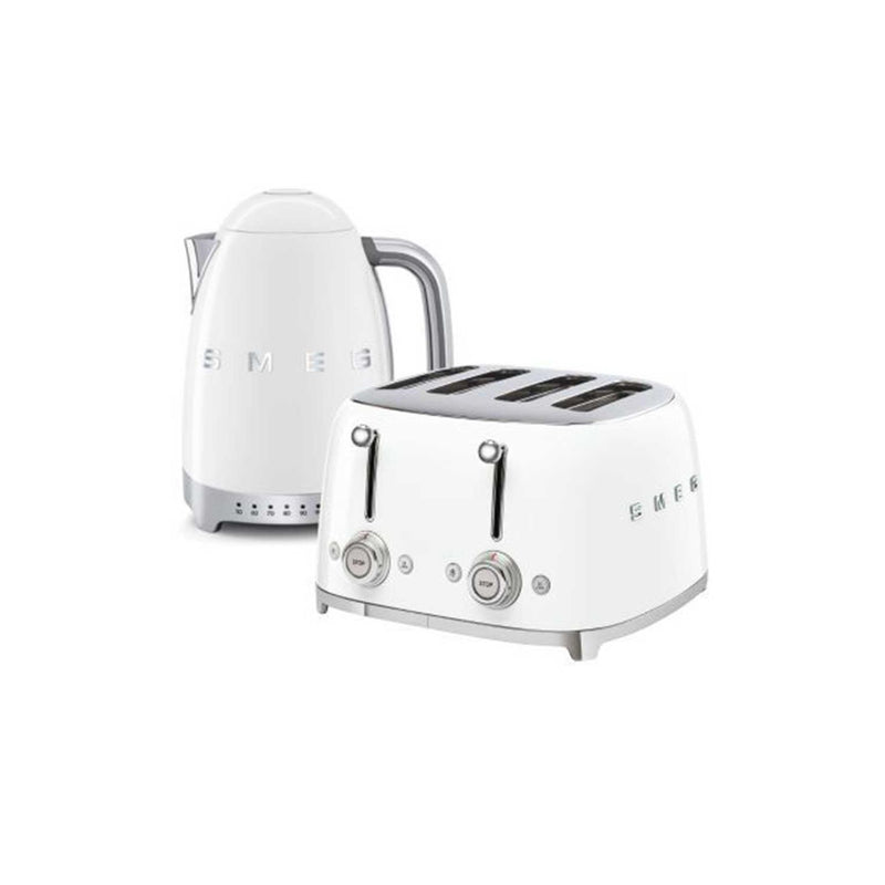 Smeg kettle and toaster set white 1.7L and 4-slice, UK version