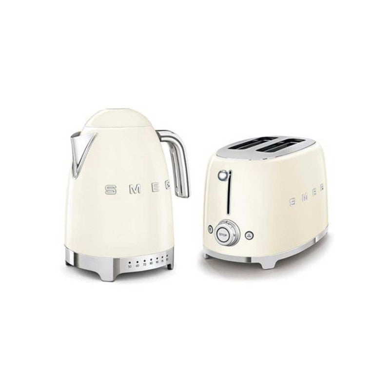 Smeg kettle and toaster set in cream, UK version