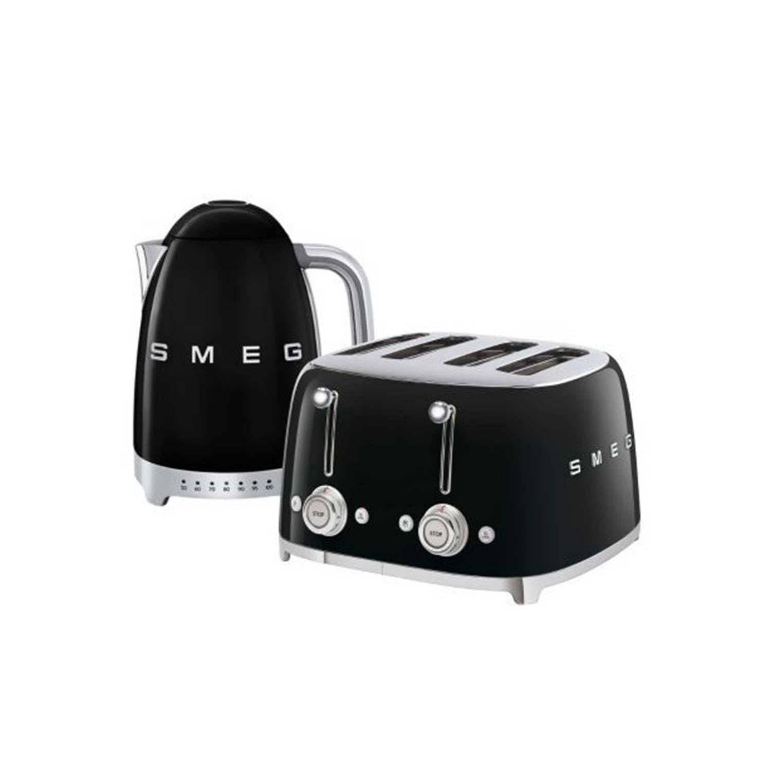 Smeg kettle and toaster set in black - British product