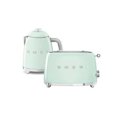 Boots Smeg 50's Style Mini Kettle and 2 Slice Toaster in Pastel Green- Buy online at McGrocer