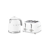 Smeg 50s style mini kettle and 4-slice toaster set in white, imported from the UK