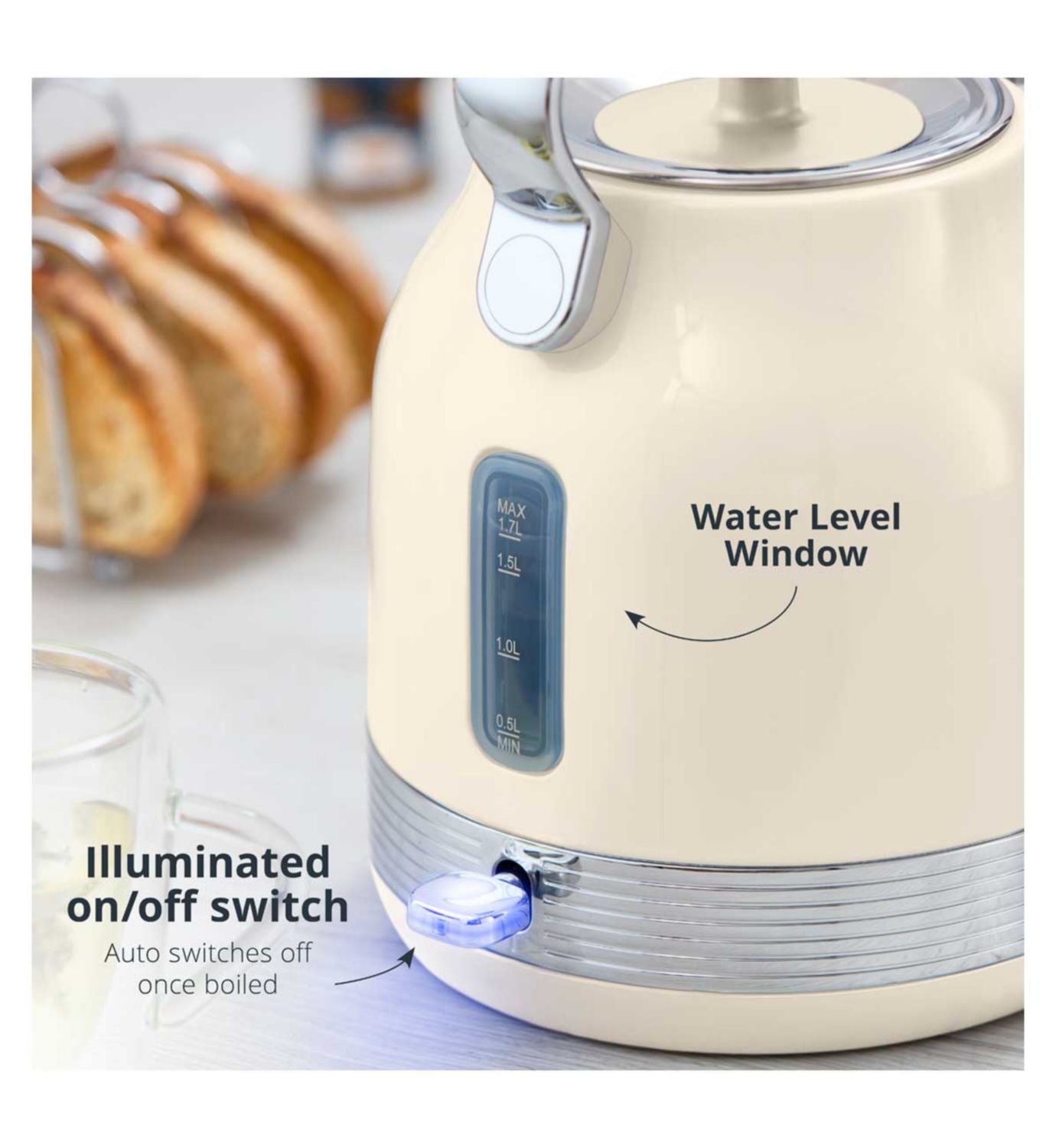 Swan RetroRevive kettle toaster microwave set in Chantilly Cream (British brand)