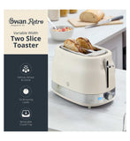 Swan RetroRevive kettle toaster microwave set in Chantilly Cream (British brand)