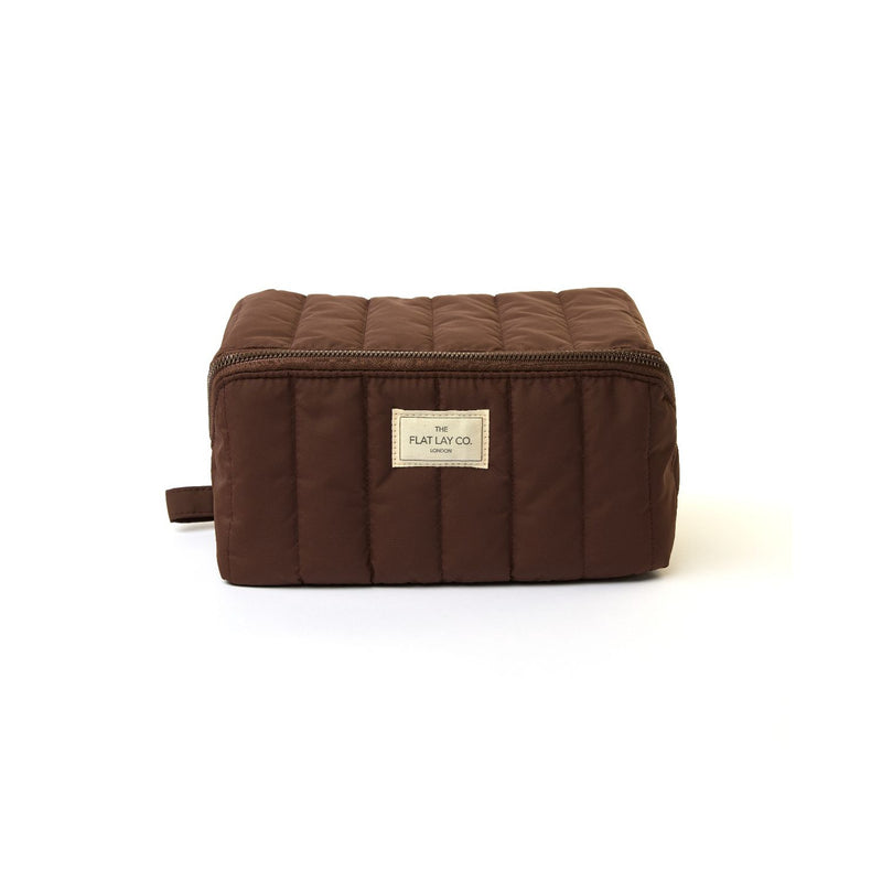 Flat Lay Co Marshmallow makeup bag Espresso, imported from the UK