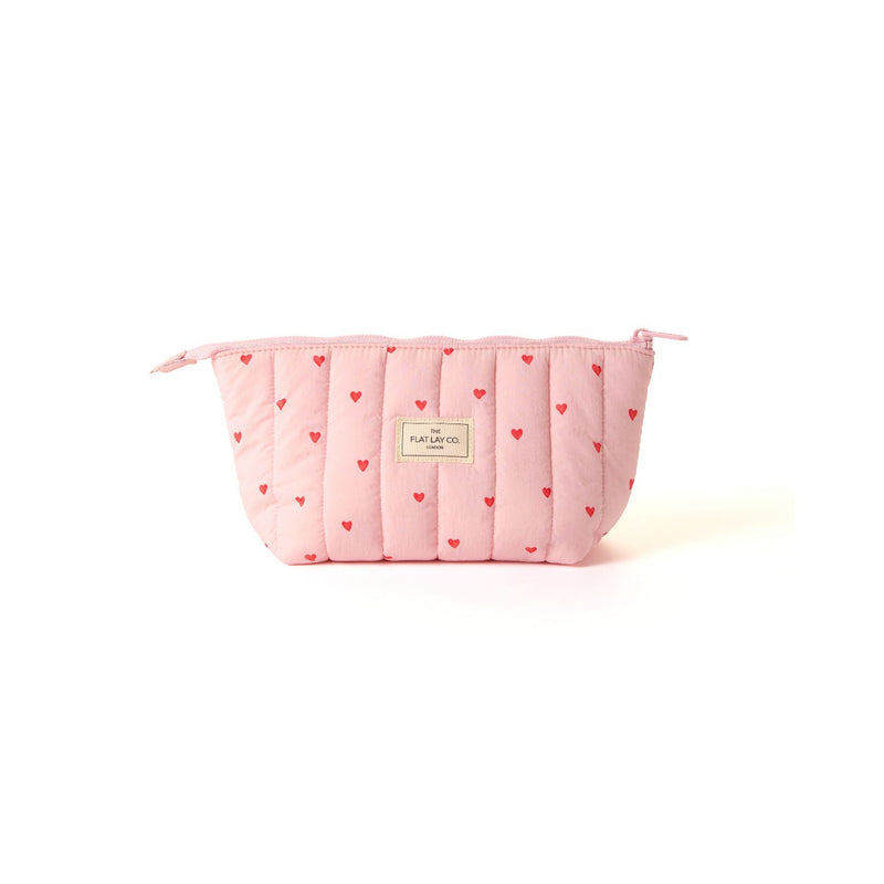 The Flat Lay Co sweet pink hearts makeup pouch - British brand