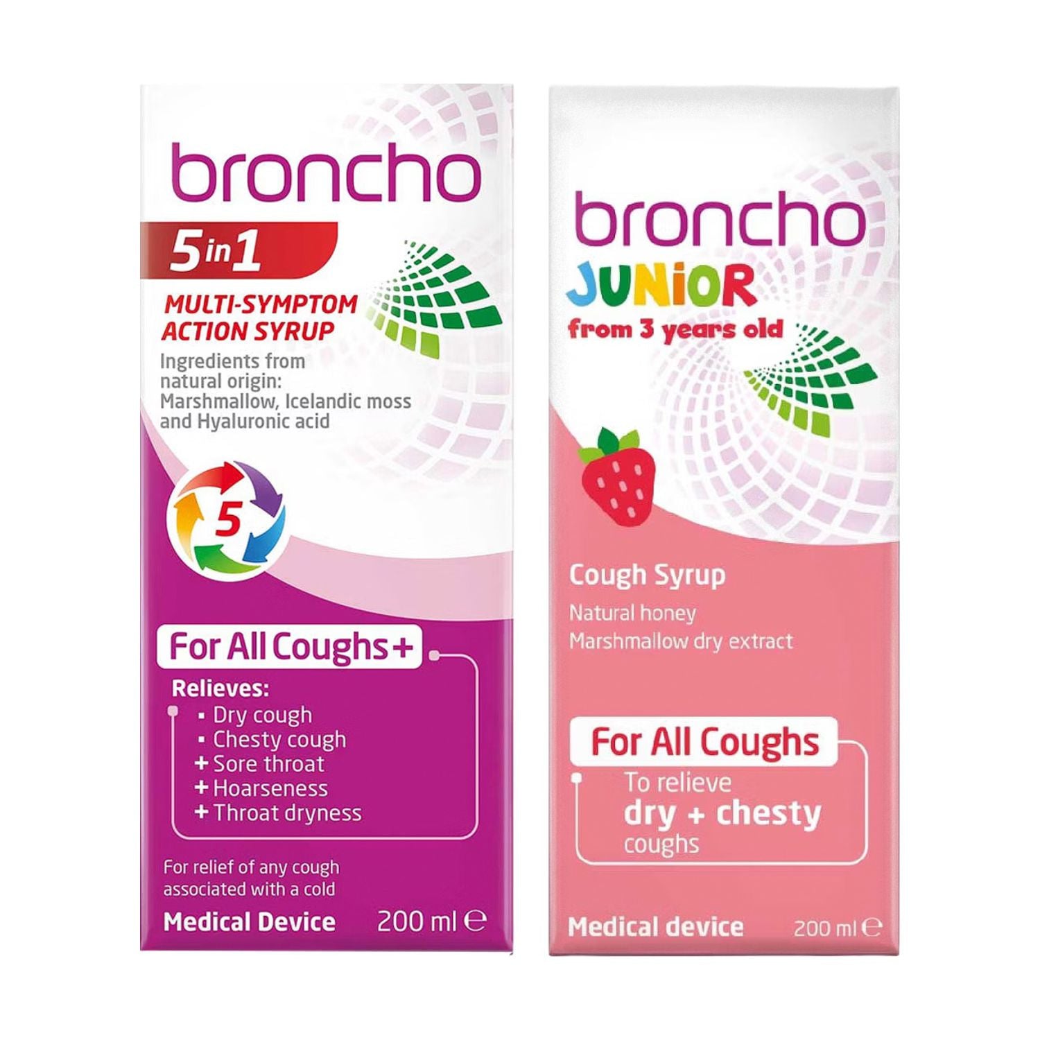 Broncho Family Bundle cough syrup 2 x 200ml, UK version
