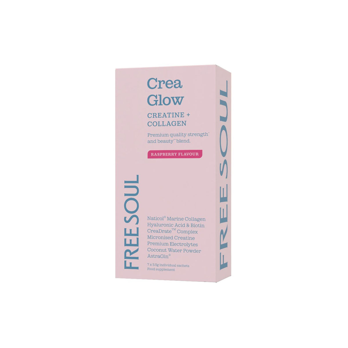 Free Soul Creaglow supplement raspberry flavour 7 sachets - British product