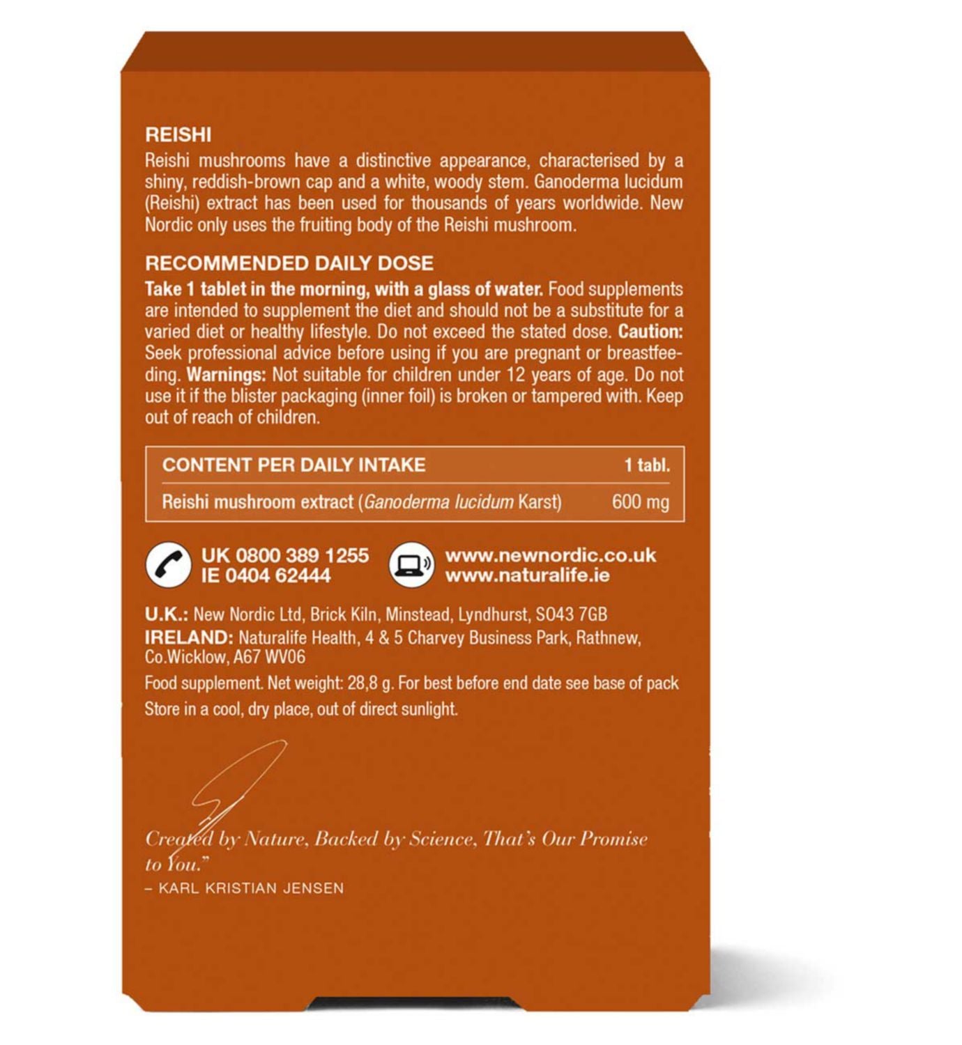 New Nordic Reishi supplement 30 tablets (British brand)