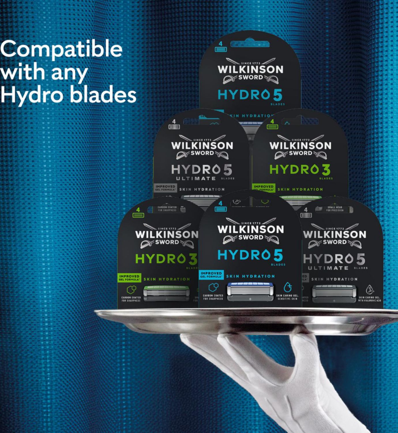 Wilkinson Sword Hydro 5 razor blade refills 4 pack (British brand)
