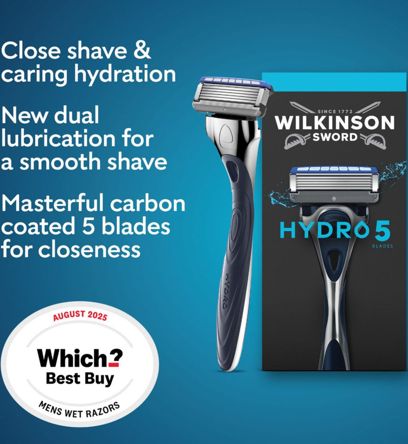 Wilkinson Sword Hydro 5 razor blade refills 8 pack, imported from the UK