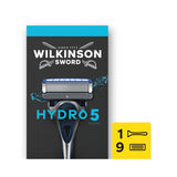 Wilkinson Sword Hydro 5 razor 9 blade refills - British product