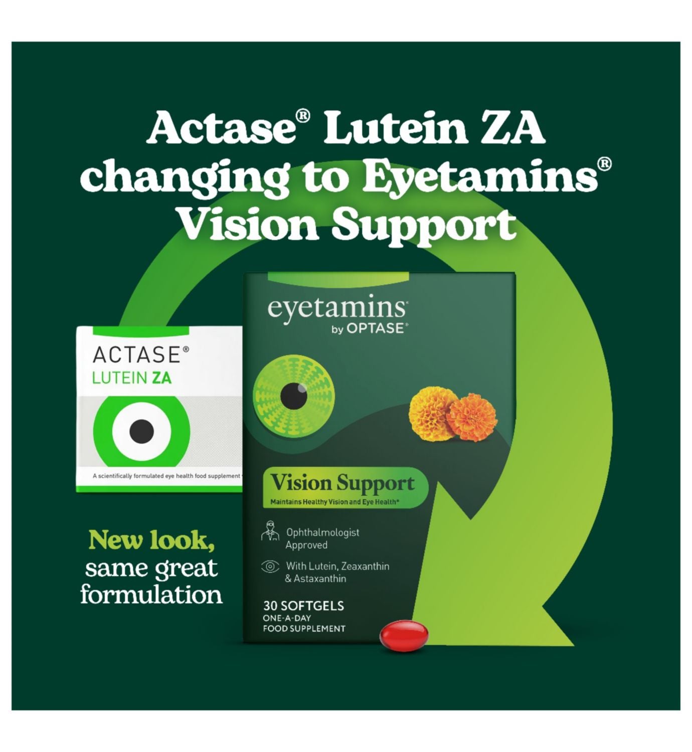 Optase eye supplement vision support 30 softgels (British brand)