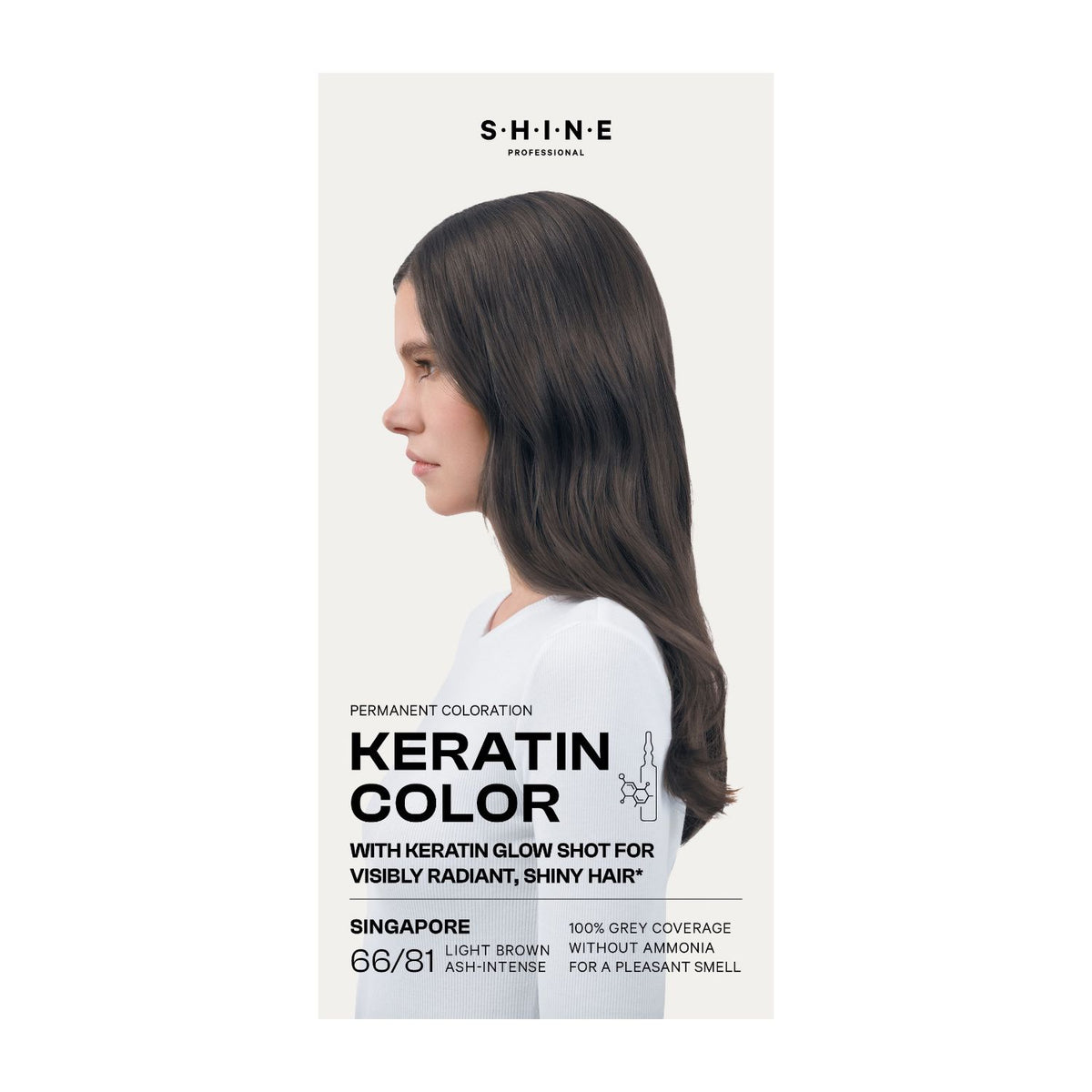 SHINE Professional permanent hair dye light brown ash-intense (British brand)