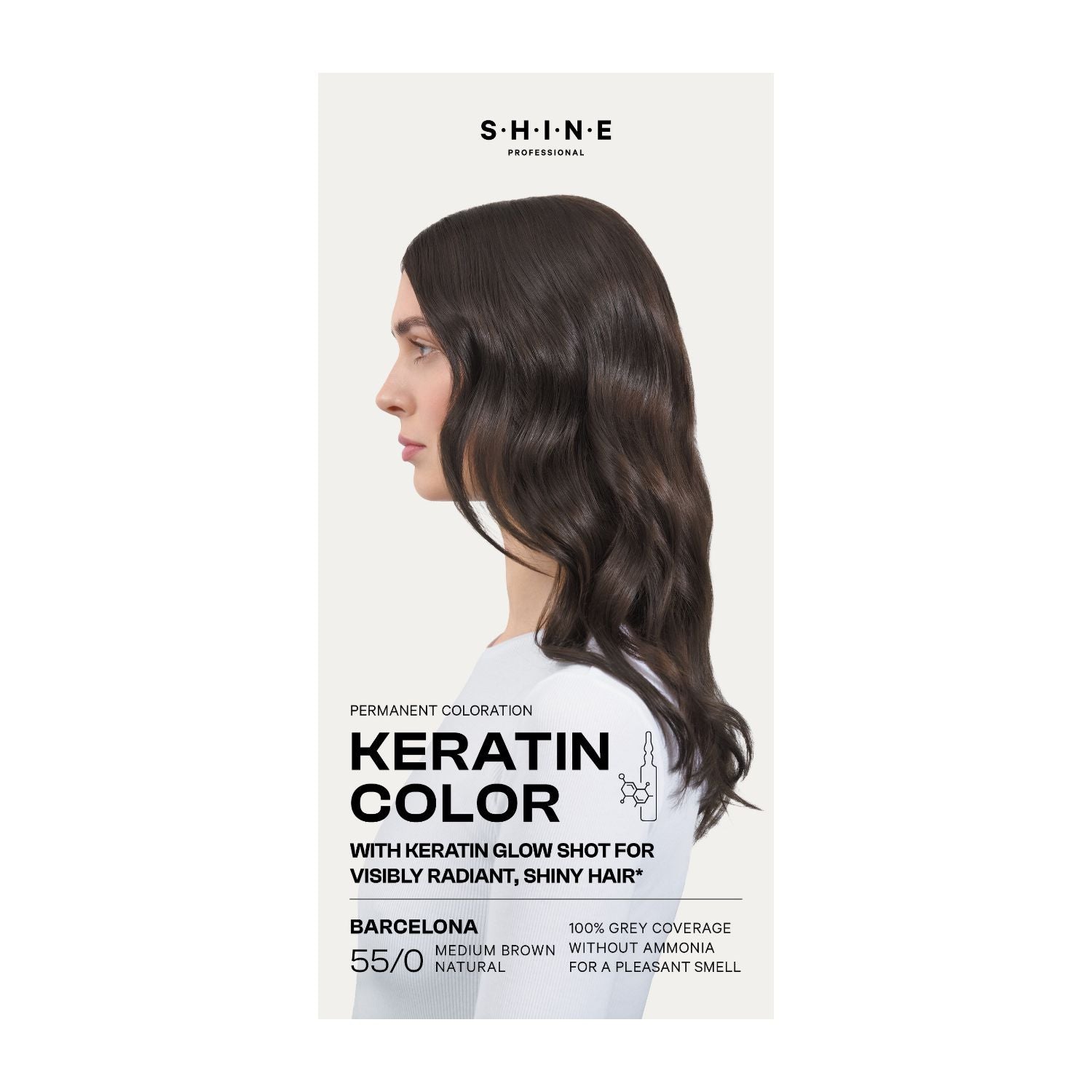 SHINE Professional Permanent Hair Dye Medium Brown Natural - British product