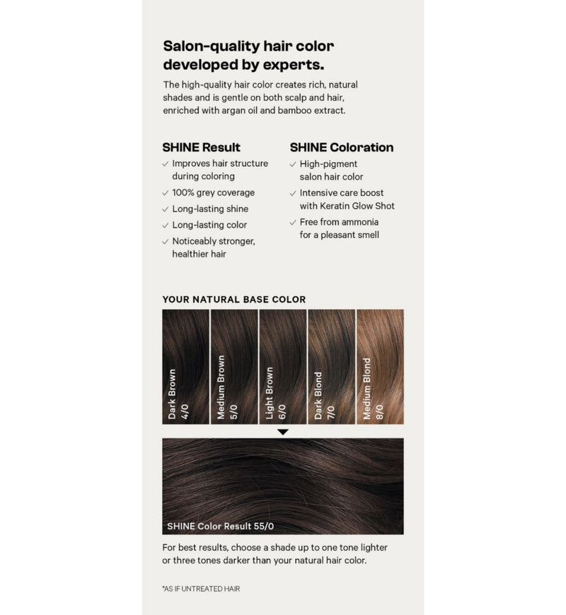 SHINE Professional Permanent Hair Dye Medium Brown Natural - British product