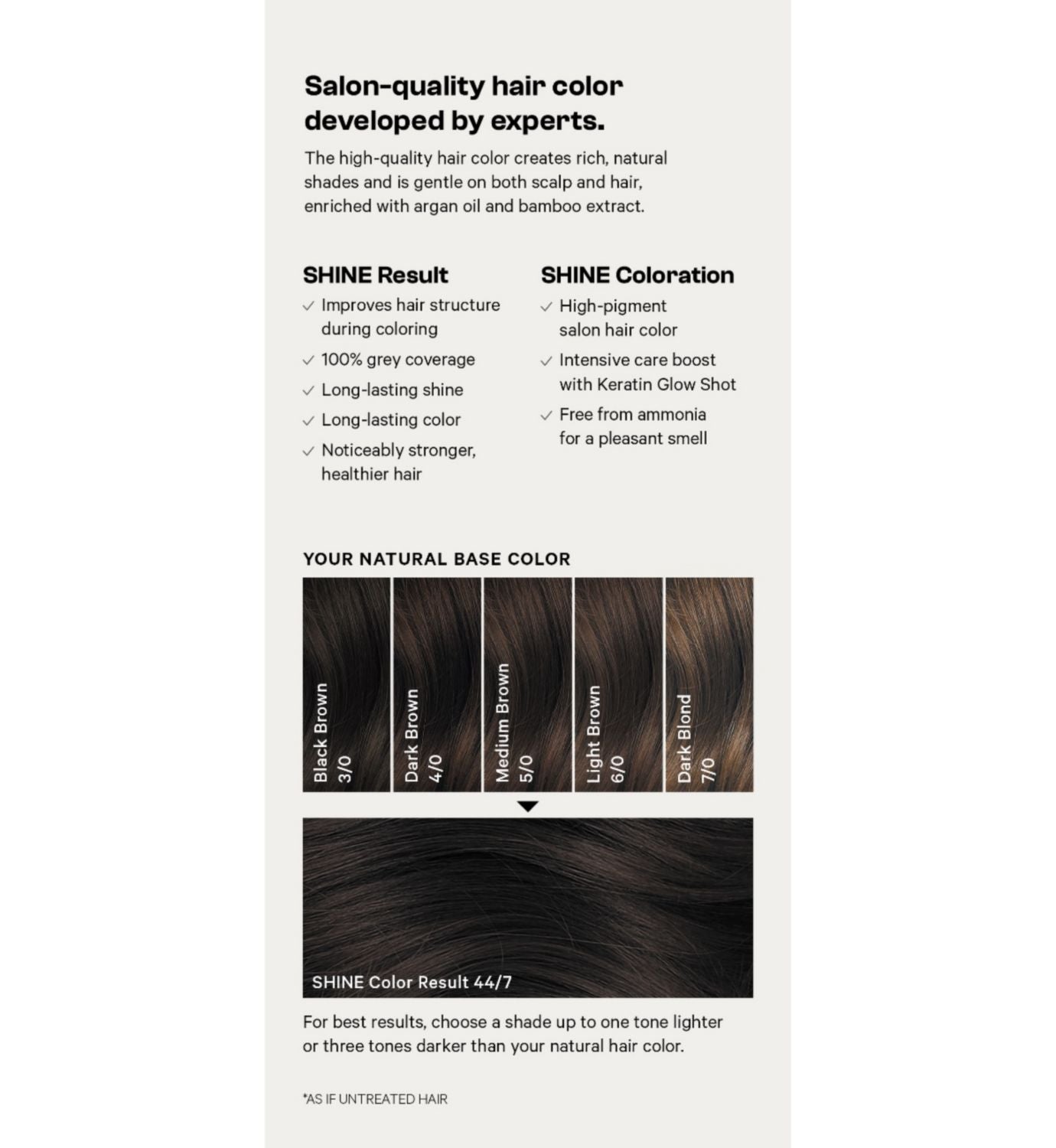 SHINE Professional hair dye Dark Brown Mocha Athens (British brand)