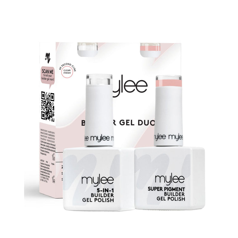 Mylee Super Pigment Builder Gel clear and antique pink 13ml duo pack (British brand)