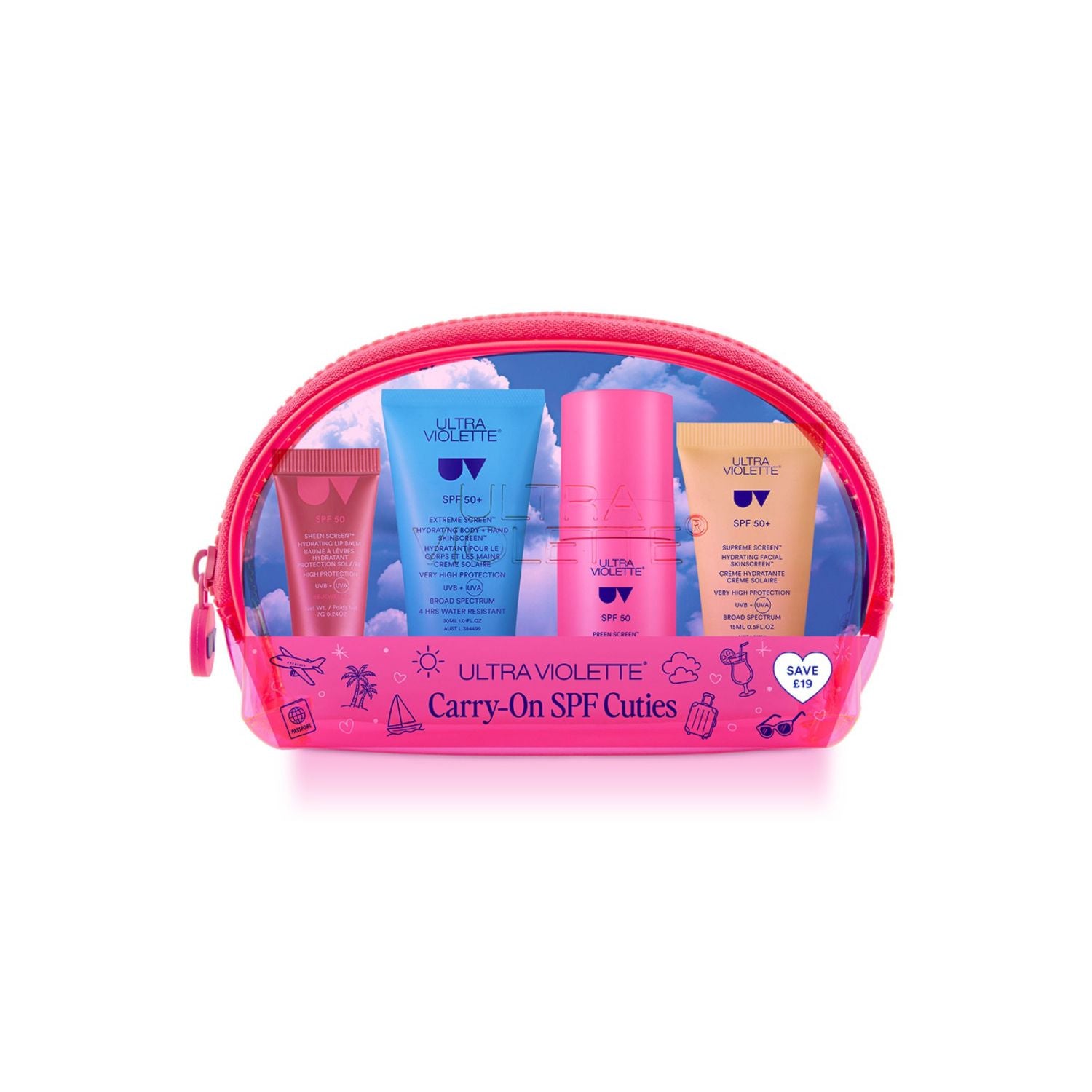 Ultra Violette SPF 50 travel set (British brand)