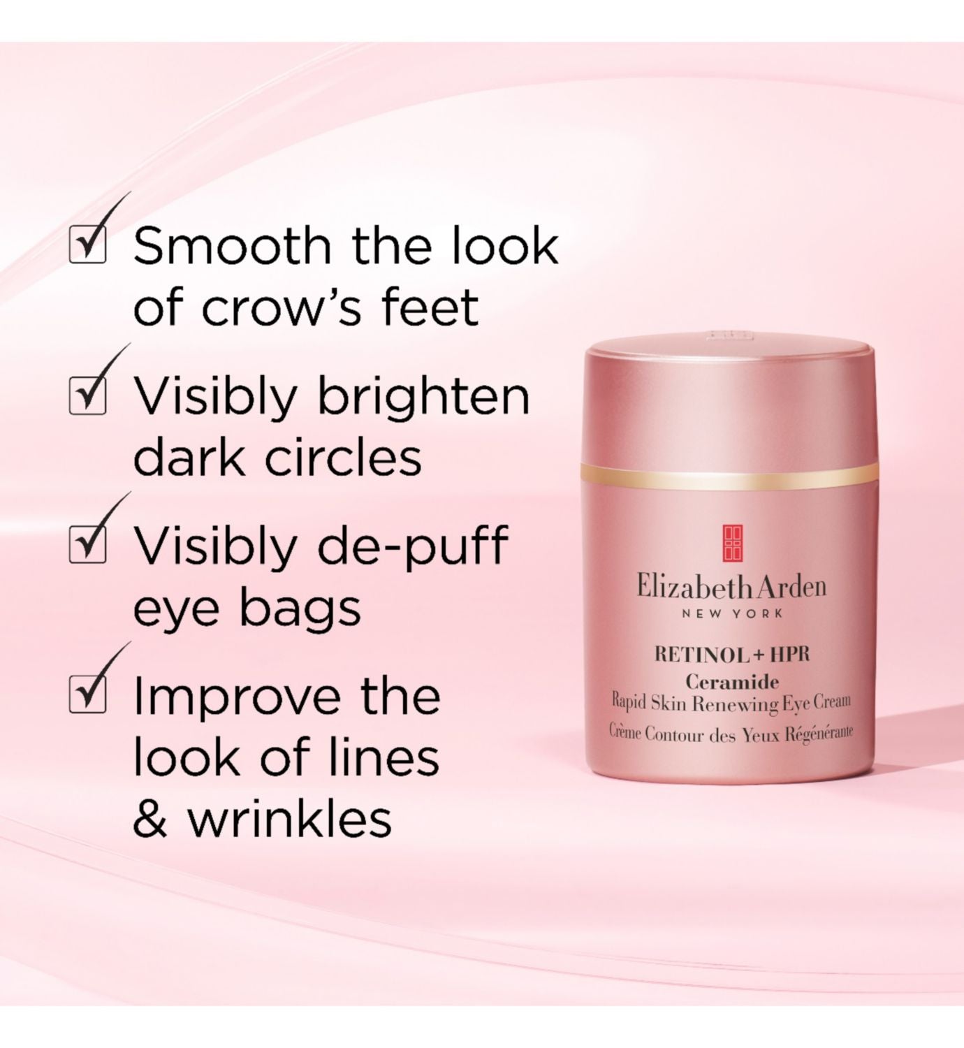 Elizabeth Arden Retinol and HPR Ceramide eye cream 15ml, imported from the UK